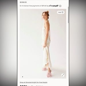 Free People tie neck silk dress